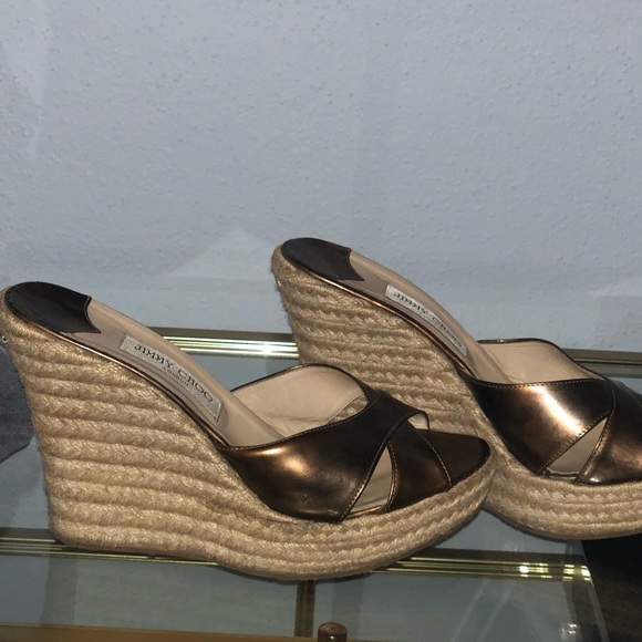 Jimmy Choo Shoes - Jimmy Choo Patent Leather Espadrille Wedge